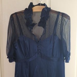 Marc Jacobs Navy Blue Silk Dress